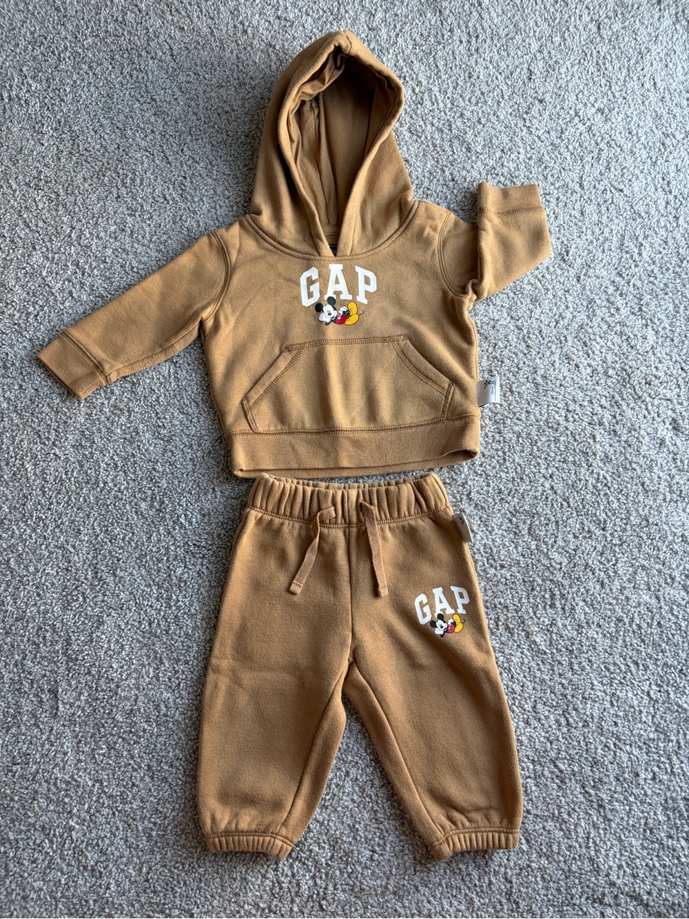 GAP Brown Kids Hoodie & Joggers Set with Mickey Detail